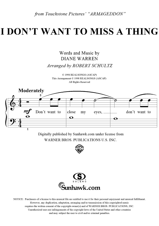 I Don't Want To Miss a Thing