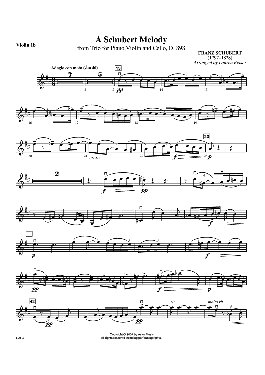 A Schubert Melody - Violin 1b