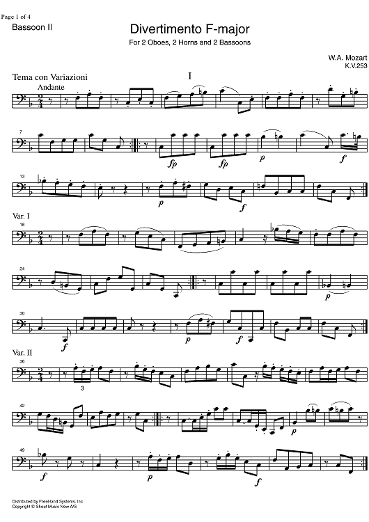 Divertimento F Major KV253 - Horn in E-flat 2