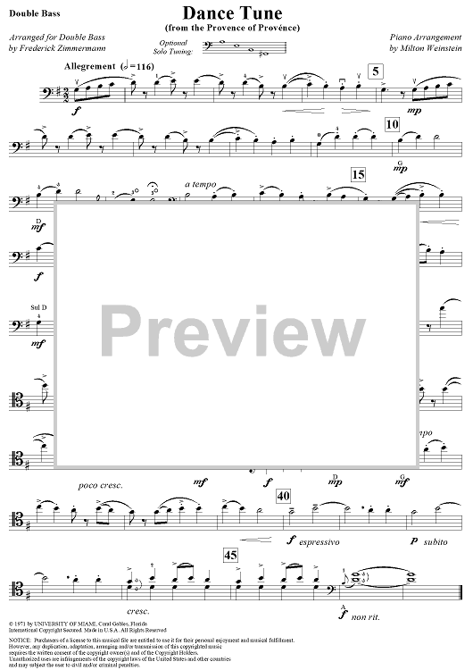 Dance Tune - Double Bass
