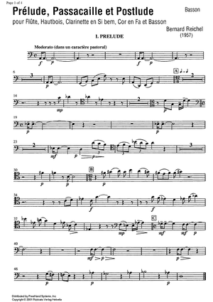 Prélude, Passacaille et Postlude - Bassoon