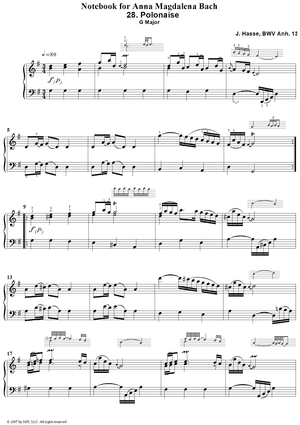 28. Polonaise in G Major (spur: c by J. A. Hasse)