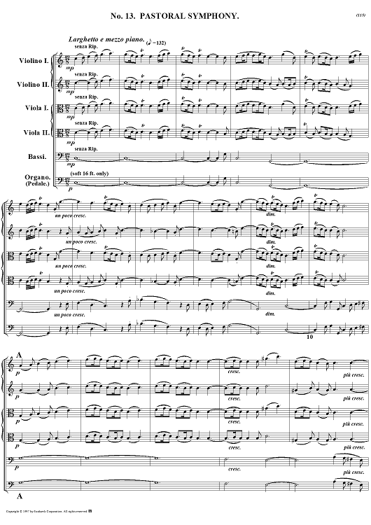 Messiah, no. 13: Pastoral Symphony - Full Score