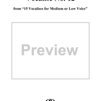 15 Vocalises for Medium or Low Voice, Op. 12: No. 12