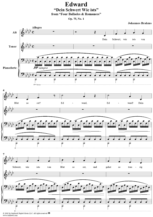 Four Ballades & Romances, Op.75, No.1 Edward, "Dein Schwert Wie ists"