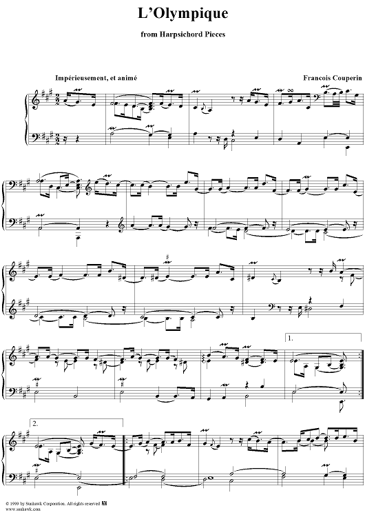 Harpsichord Pieces, Book 2, Suite 9, No.5:  L'Olympique
