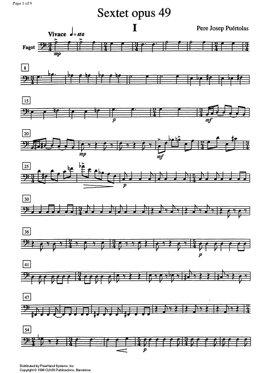 Sextet opus 49 - Bassoon