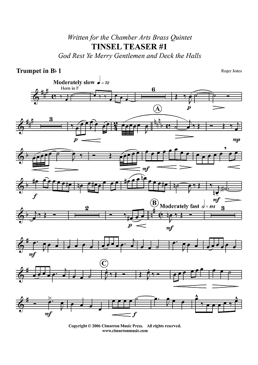 Tinsel Teaser #1 - B-flat Trumpet 1