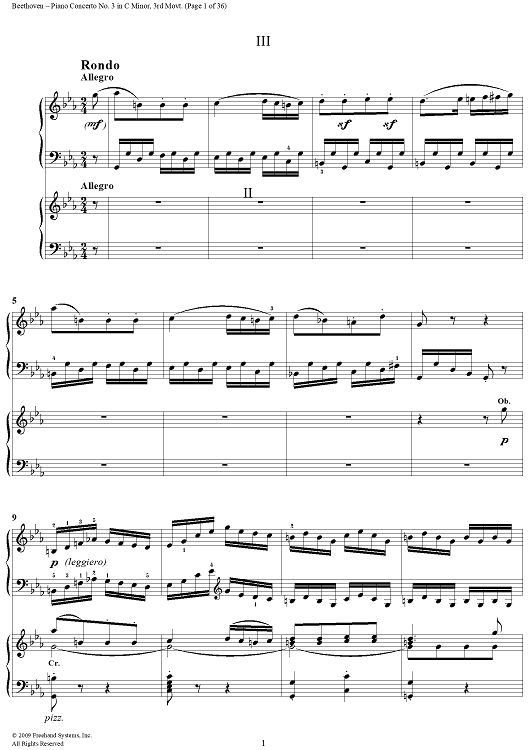 Piano Concerto No. 3 in C Minor, Op. 37, Mvmt. 3