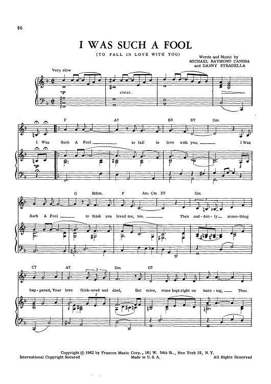 I Was Such A Fool (To Fall In Love With You)