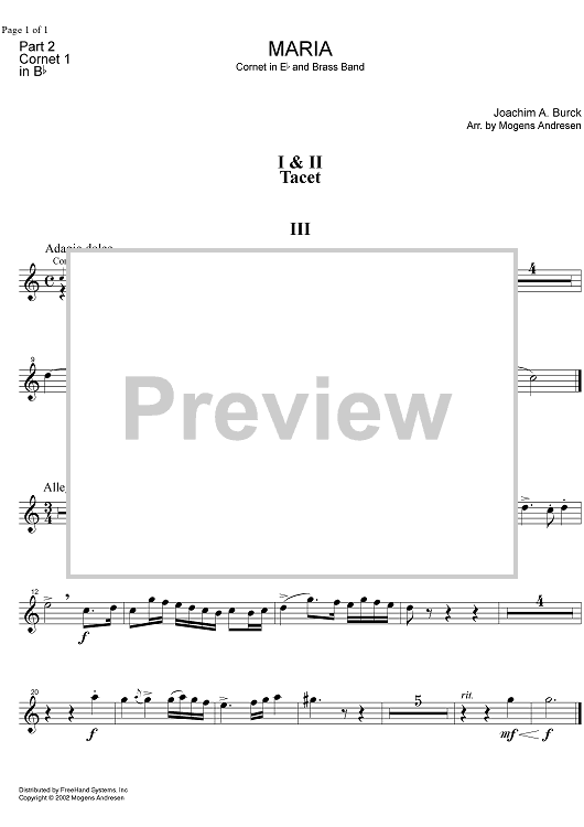 Maria - B-flat Cornet 1