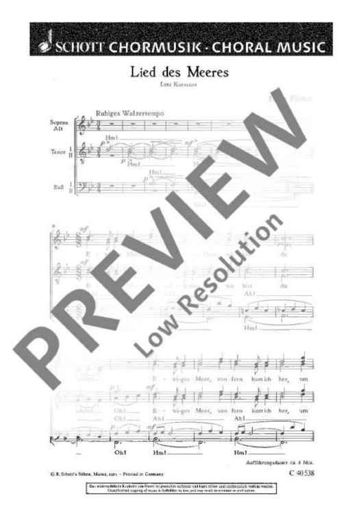 Tanzlieder - Choral Score