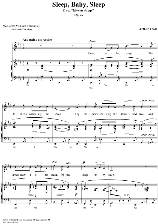 Sleep, Baby, Sleep (from "Eleven Songs"), Op. 26