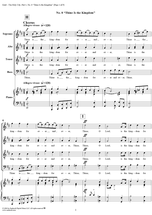 The Holy City: Part I. "Contemplation", No. 8, "Thine Is the Kingdom"