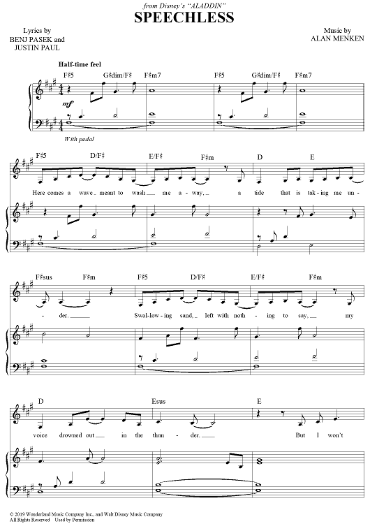 Speechless - from Disney's Aladdin