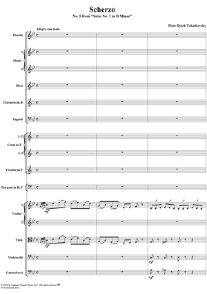 Suite No. 1 in D minor (d-moll). Movement V, Scherzo - Full Score