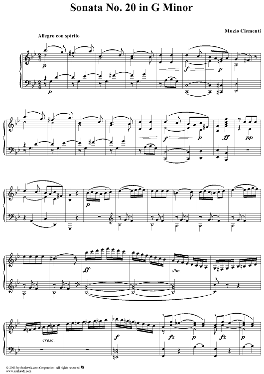 Sonata No. 20 in G Minor
