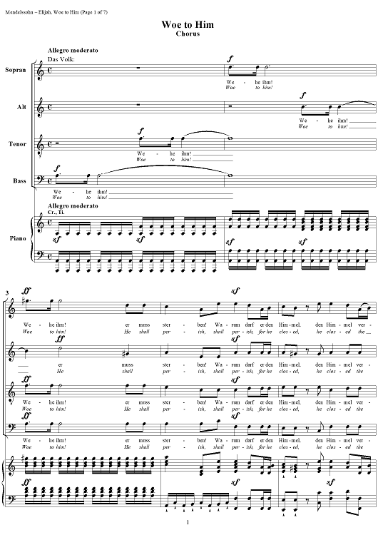 Woe to Him - No. 24 from "Elijah", part 2