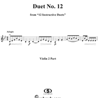 Duet No. 12, from "12 Instructive Duets" - Violin 2
