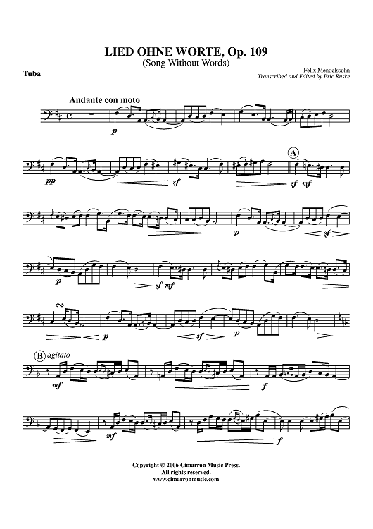 Lied Ohne Worte, Op. 109 - Tuba
