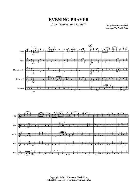 Evening Prayer - from "Hansel and Gretel" - Score