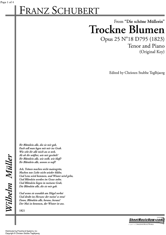 Trockne Blumen Op.25 No.18 D795