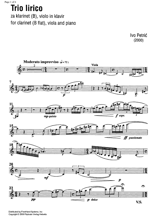 Trio lirico - Clarinet in B-flat