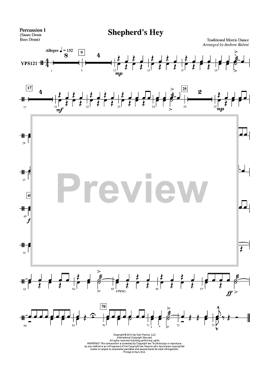 Shepherd’s Hey - Percussion 1