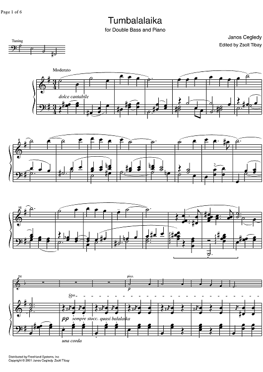 Tumbalalaika - Score