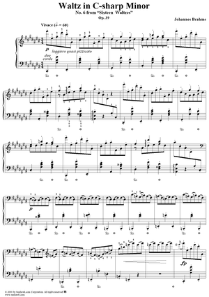 Sixteen Waltzes, op. 39, no. 6 in C-sharp minor