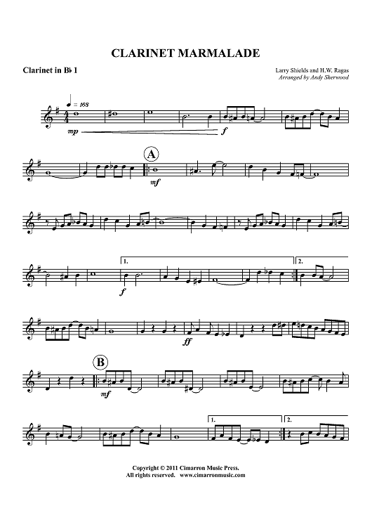 Clarinet Marmalade - Clarinet 1 in Bb