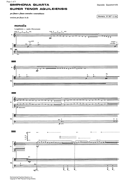 Simphonia quarta super tenor aquileiensis - Score