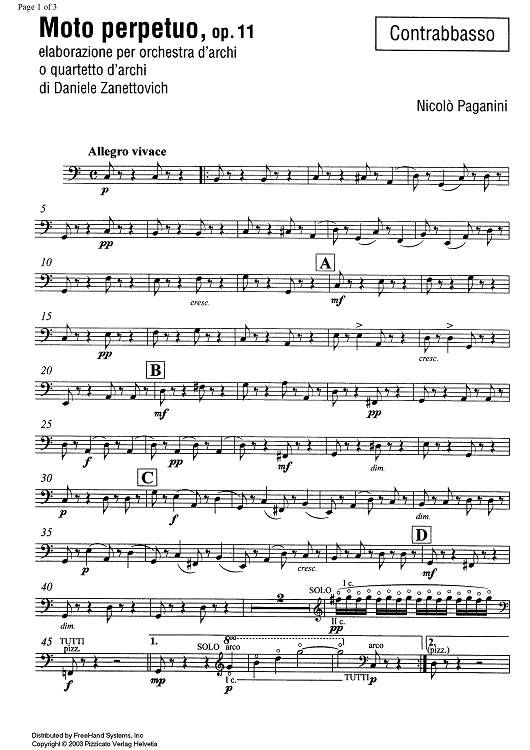 Moto perpetuo Op.11 - Double Bass