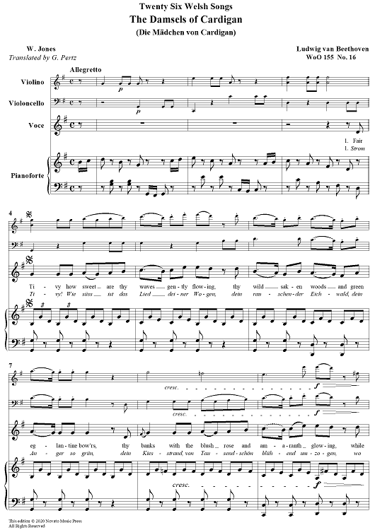 The Damsels of Cardigan - from 26 Welsh Songs