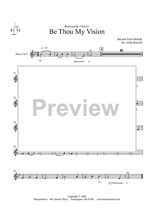 Be Thou My Vision - Horn 2 in F