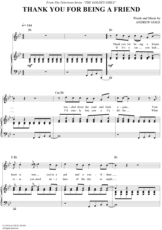 Thank You For Being A Friend