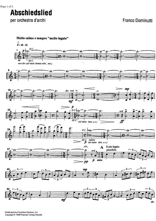 Abschiedslied - Violin 2