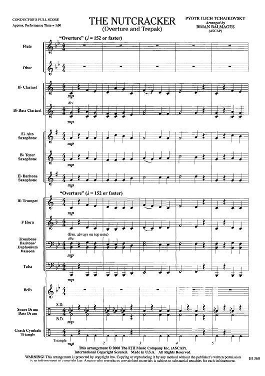 The Nutcracker (Overture and Trepak) - Score