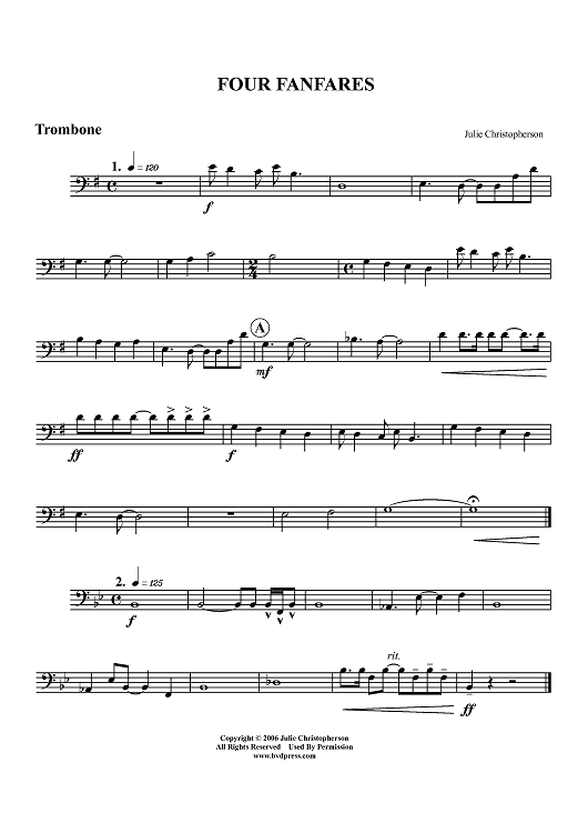 Four Fanfares - Trombone