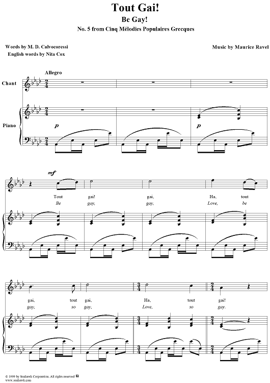 No. 5: Tout gai! (Be Gay!)