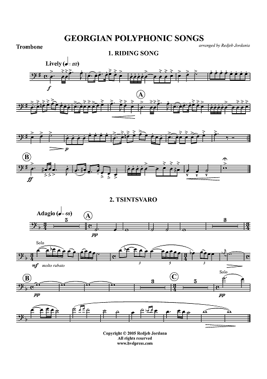 Georgian Polyphonic Songs - Trombone