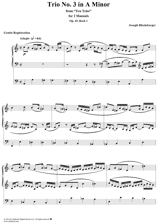 Trio No. 3 in A Minor from "Ten Trios", Op. 49, Book 1