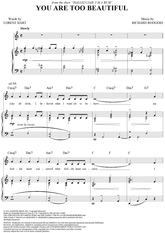 You Are Too Beautiful