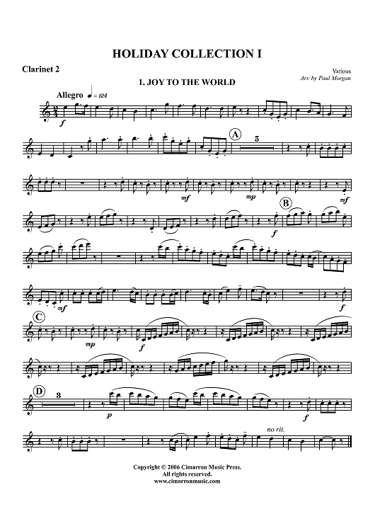 Holiday Collection I - Clarinet 2