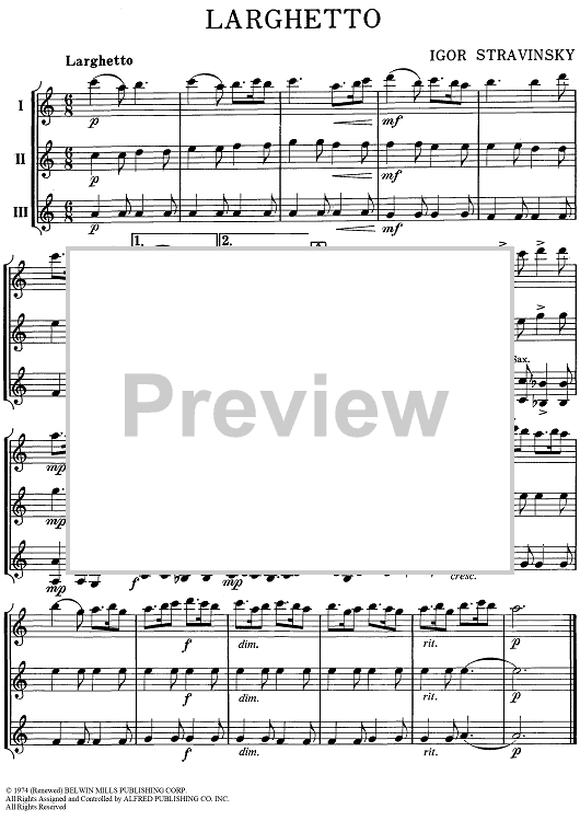 Larghetto - Eb Saxes / Eb Clarinets