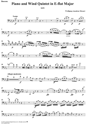 Piano Quintet in E-flat Major - Bassoon