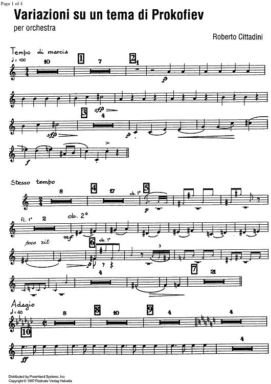 Variazioni su un tema di Prokofiev - Oboe 2