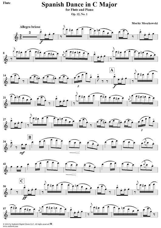 Spanish Dance in C Major, Op. 12, No. 1 - Flute