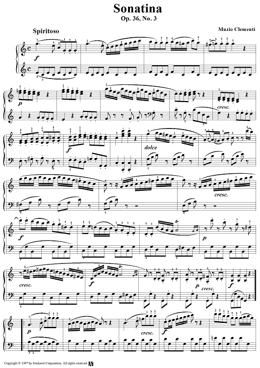 Six Progressive Sonatinas, Op. 36, No. 3: Spiritoso