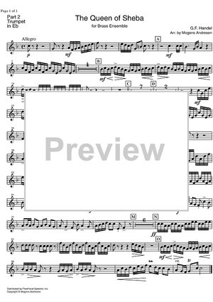 The Arrival of the Queen of Sheba HWV 67 - Trumpet in E-flat
